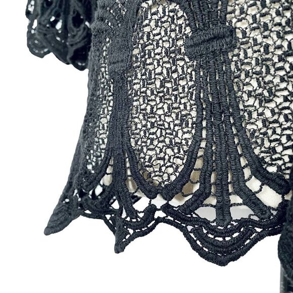 ILLA ILLA Crochet Bell Sleeve Cover-up Top Blouse - Picture 5 of 8